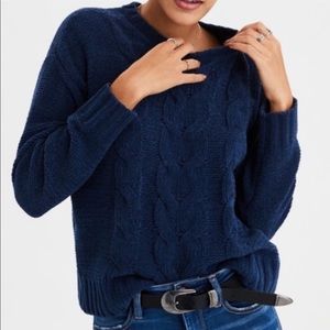 Blue cable knit American eagle sweater